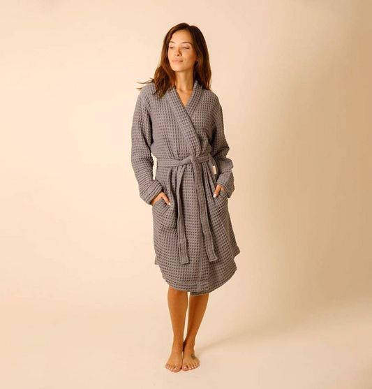 The Weightless Waffle Robe | Coal | Size Small